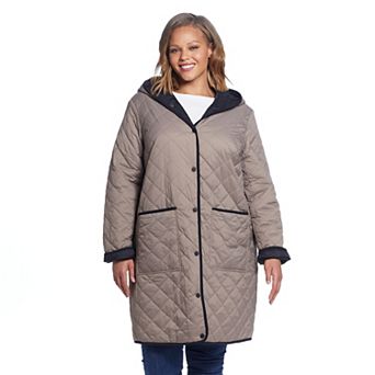 Plus Size Weathercast Quilted Reversible Duffle Jacket
