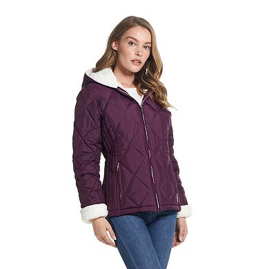 Women's Weathercast Sherpa-Trim Quilted Puffer Jacket