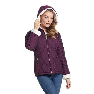 Women's Weathercast Sherpa-Trim Quilted Puffer Jacket