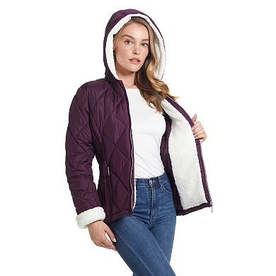 Women's Weathercast Sherpa-Trim Quilted Puffer Jacket