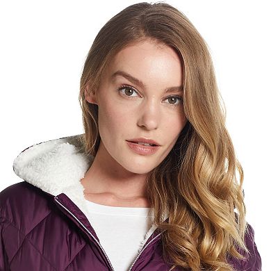 Women's Weathercast Sherpa-Trim Quilted Puffer Jacket