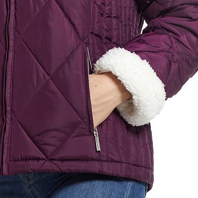 Women's Weathercast Sherpa-Trim Quilted Puffer Jacket