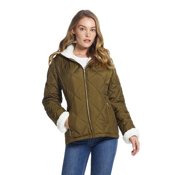Women's Weathercast Sherpa-Trim Quilted Puffer Jacket