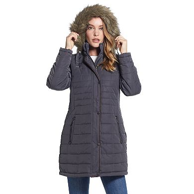 Women's Weathercast Faux-Fur Hood Puffer Coat