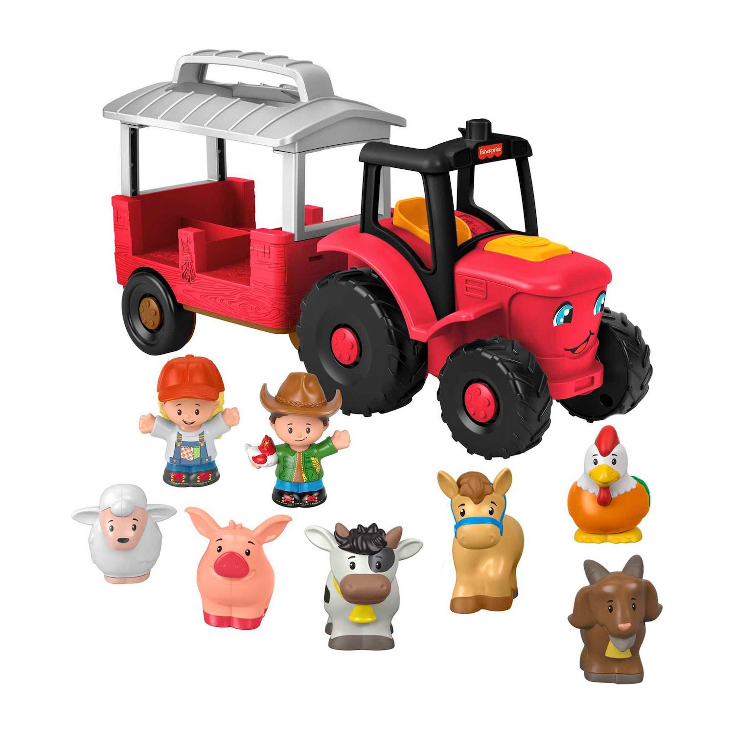 Fisher Price Red Wagon Little People Caring For Animals Farm
