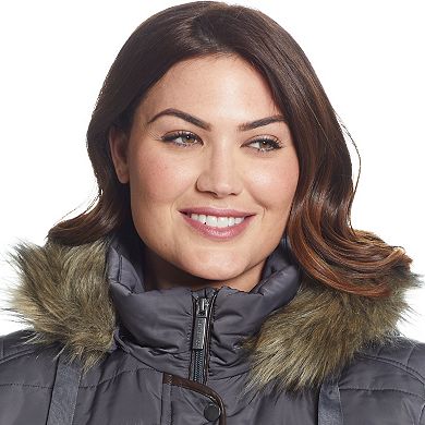 Women's Weathercast Faux-Fur Hood Puffer Coat