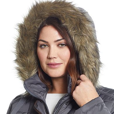 Women's Weathercast Faux-Fur Hood Puffer Coat