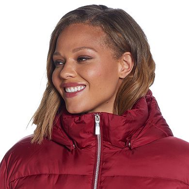 Plus Size Weathercast Hood Puffer Coat