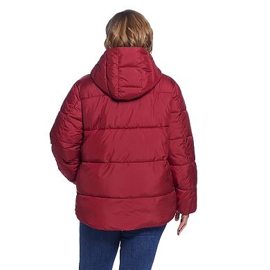 Plus Size Weathercast Hood Puffer Coat