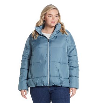 Plus Size Weathercast Hood Puffer Coat