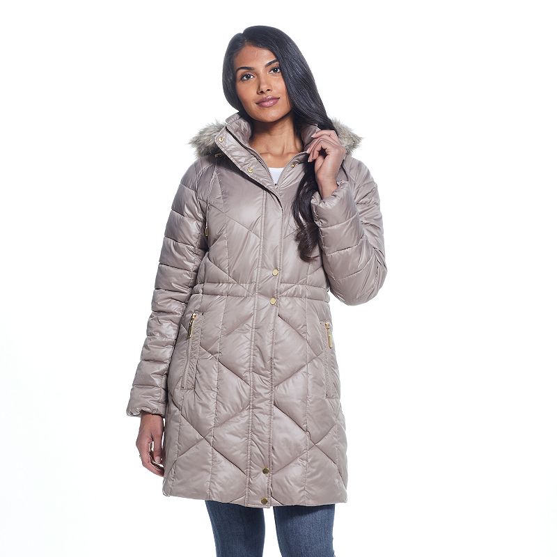 Knee length discount padded coat womens