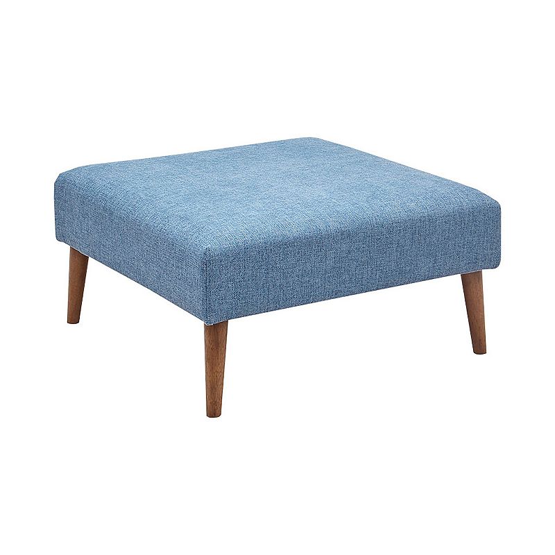 INK+IVY Maise Square Upholstered Ottoman, Blue