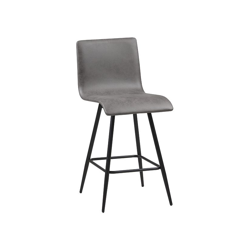 INK+IVY Adams Faux Leather Swivel Counter Stool, Grey