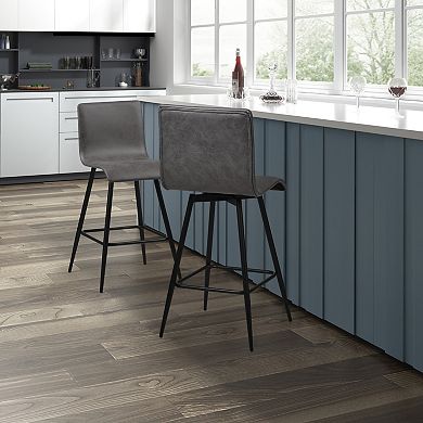 INK+IVY Adams Faux Leather Swivel Counter Stool