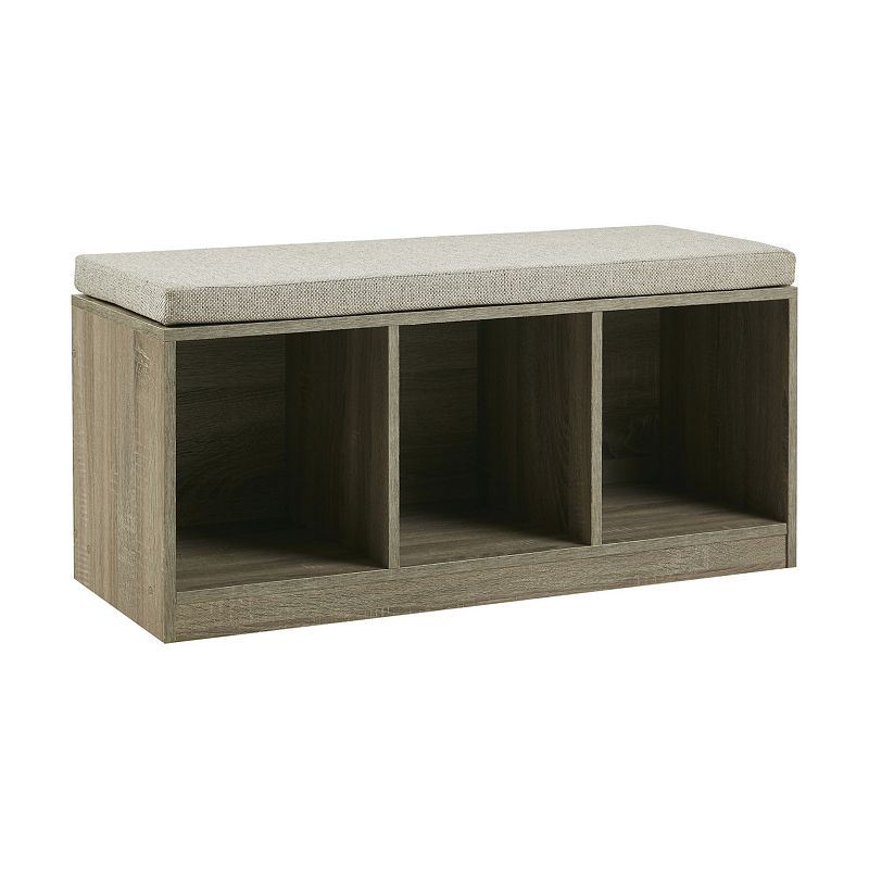 510 Design Zeus Cube Organizer Storage Bench, Grey