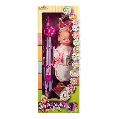 Kid Concepts Baby Doll with Stroller Set