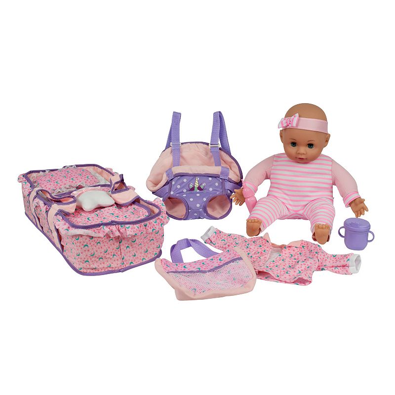 Kid Concepts Baby Doll Gift Set with Carrier, Multicolor