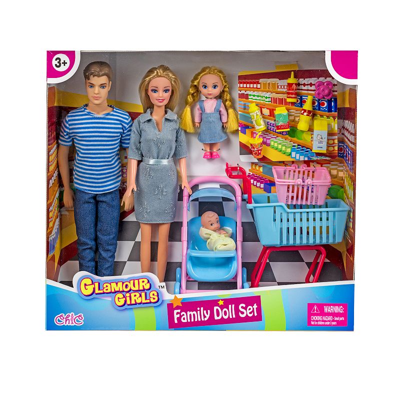 54743603 Chic Glamour Girls Family Doll Figures Set, Multic sku 54743603