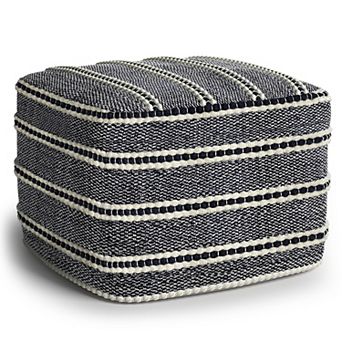 Simpli Home Corrie Square Woven Indoor / Outdoor Pouf