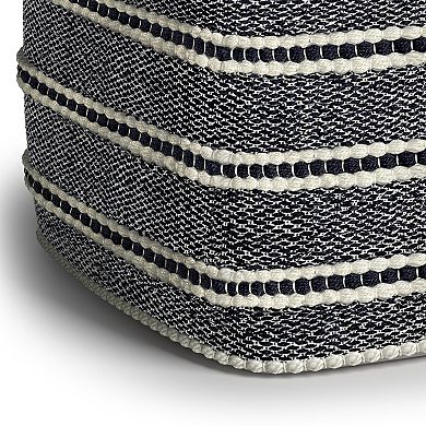 Simpli Home Corrie Square Woven Indoor / Outdoor Pouf
