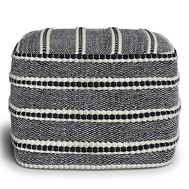 Simpli Home Corrie Square Woven Indoor / Outdoor Pouf