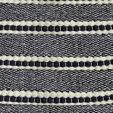 Simpli Home Corrie Square Woven Indoor / Outdoor Pouf