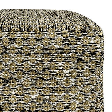 Simpli Home Janelle Square Woven Indoor / Outdoor Pouf