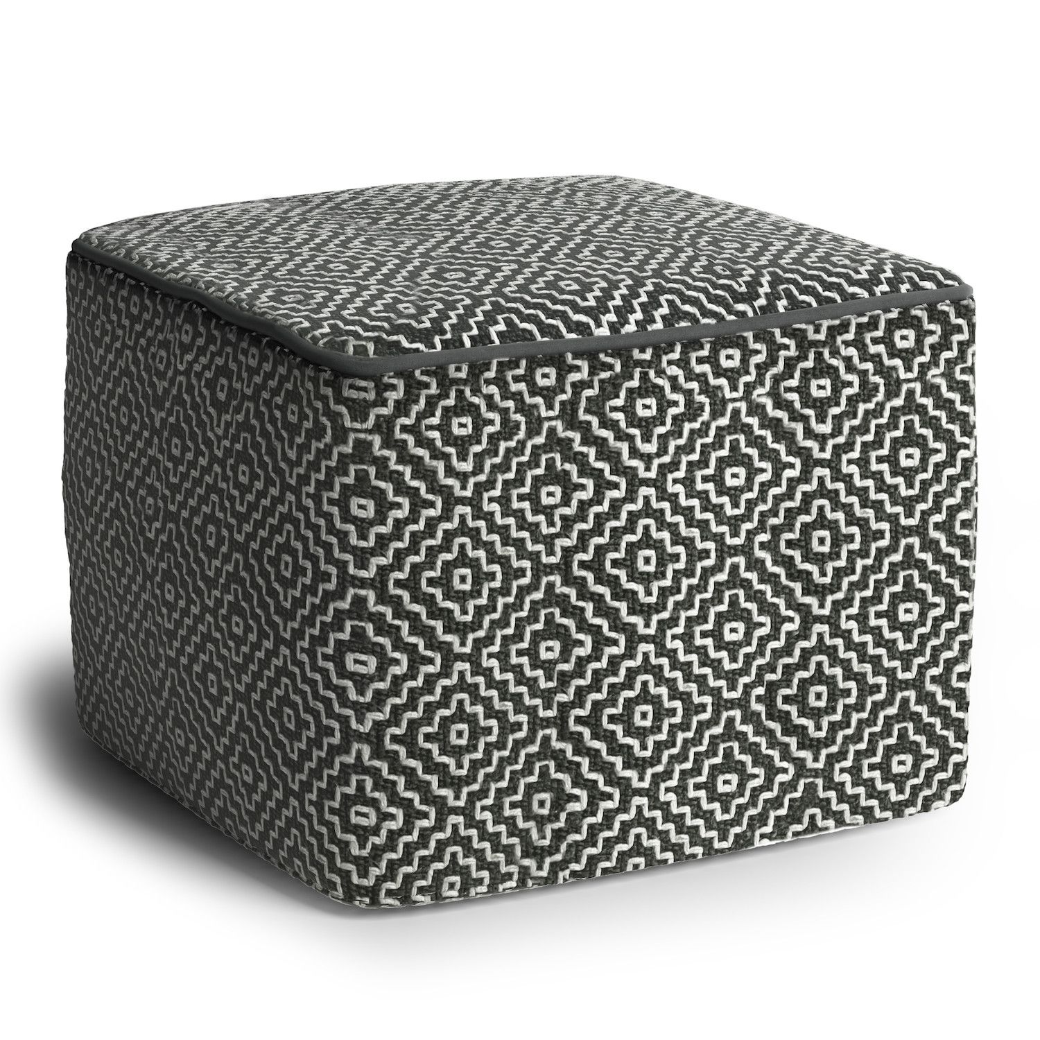 Nisi Round Knitted Outdoor/ Indoor Pouf, Pouf Ottomans