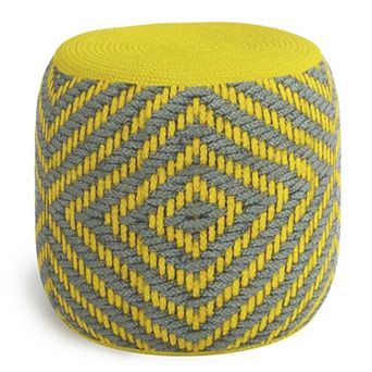 Simpli Home Kent Round Woven Indoor / Outdoor Pouf