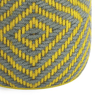 Simpli Home Kent Round Woven Indoor / Outdoor Pouf