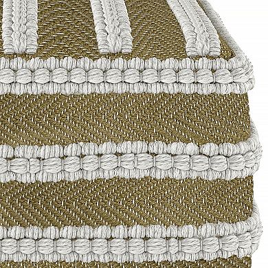 Simpli Home Liam Square Woven Indoor / Outdoor Pouf