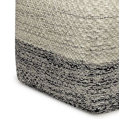 Simpli Home Macie Square Woven Indoor / Outdoor Pouf