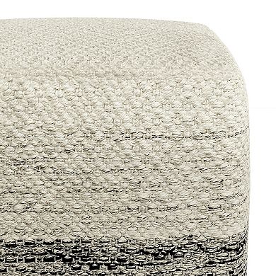 Simpli Home Macie Square Woven Indoor / Outdoor Pouf