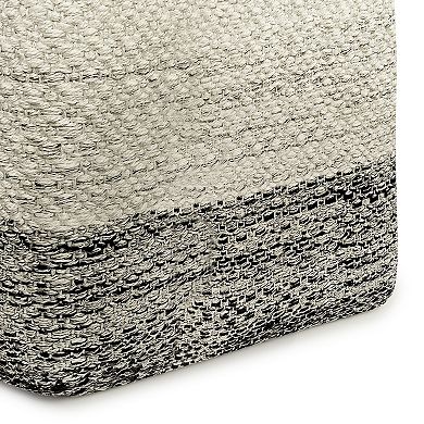 Simpli Home Macie Square Woven Indoor / Outdoor Pouf