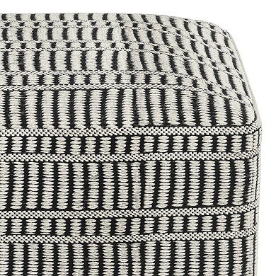 Simpli Home Safford Square Woven Indoor / Outdoor Pouf