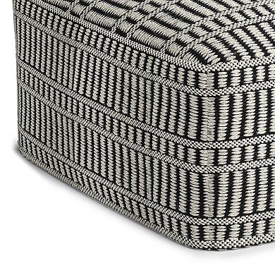 Simpli Home Safford Square Woven Indoor / Outdoor Pouf