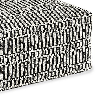 Simpli Home Safford Square Woven Indoor / Outdoor Pouf