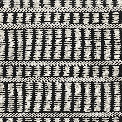 Simpli Home Safford Square Woven Indoor / Outdoor Pouf