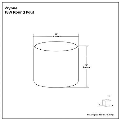 Simpli Home Wynne Round Knitted Indoor / Outdoor Pouf