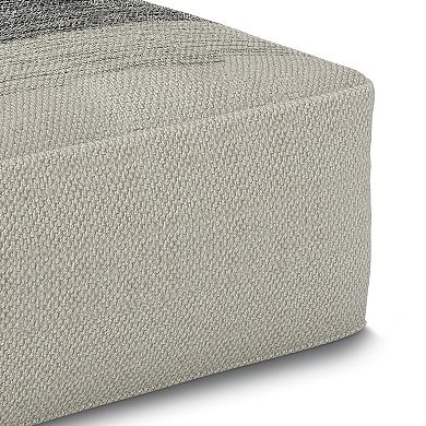 Simpli Home Sabella Square Woven Indoor / Outdoor Pouf