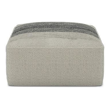 Simpli Home Sabella Square Woven Indoor / Outdoor Pouf