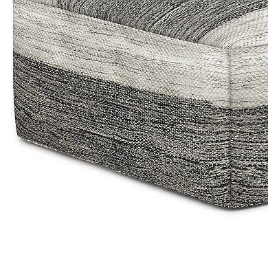 Simpli Home Mathis Square Woven Indoor / Outdoor Pouf