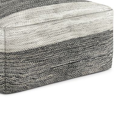 Simpli Home Mathis Square Woven Indoor / Outdoor Pouf