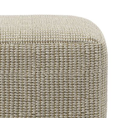 Simpli Home Zelma Square Woven Indoor / Outdoor Pouf