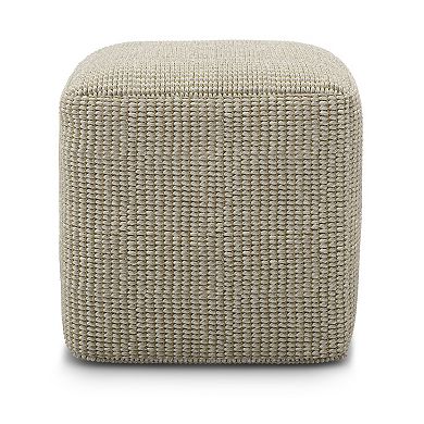 Simpli Home Zelma Square Woven Indoor / Outdoor Pouf