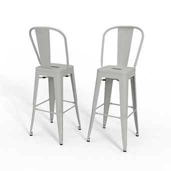 Simpli Home Fletcher Industrial Metal Bar Stool 2 pc Set