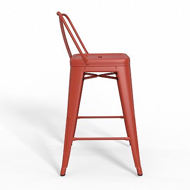 Simpli Home Rayne Curved Back Counter Stool 4-piece Set