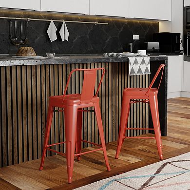 Simpli Home Rayne Curved Back Counter Stool 4-piece Set