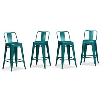 Simpli Home Rayne Curved Back Counter Stool 4 pc Set