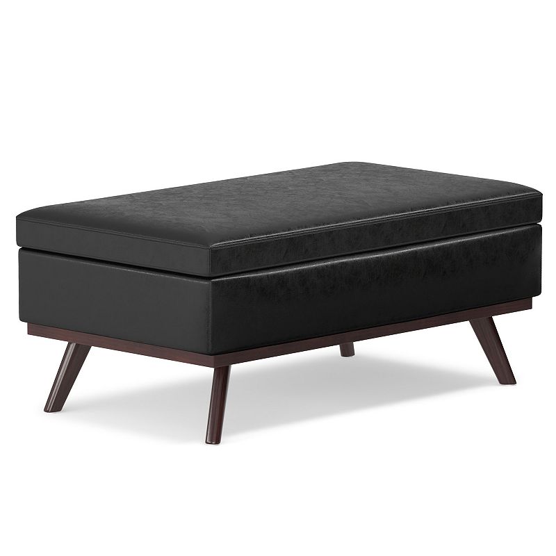 Simpli Home - Owen Lift Top Large Coffee Table Storage Ottoman - Distressed Black